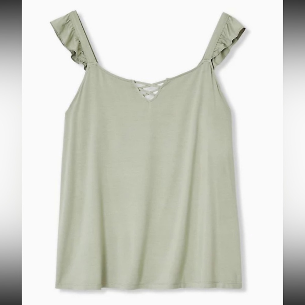 Torrid Lattice Ruffle Sleeve Tank Top
